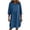Navy, variant on PEIBang Women's Solid Loose Round Neck Dress, 3/4 Sleeve Tiered Loose Midi Dress with Side Pockets for Daily Wear