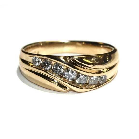 14K Yellow Gold Plated Round Real Moissanite 1.50Ct Round Cut Engagement Ring