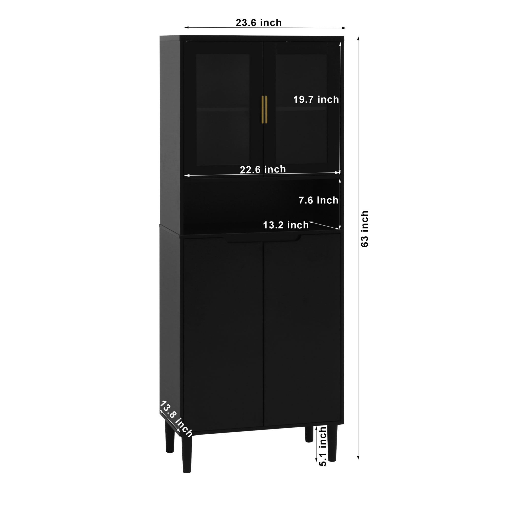 63" Tall Bookcases,Freestanding Display Storage Shelves with Adjustable Board for Living room Bedroom Storage,Black