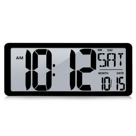 Large Display Digital Wall Clock Includes Temperature And Date Function Quiet