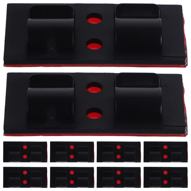 ADDHAT 25Ud Sujetacables Autoadhesivos En Plástico Negro Para Orden Y Gestión De Cables