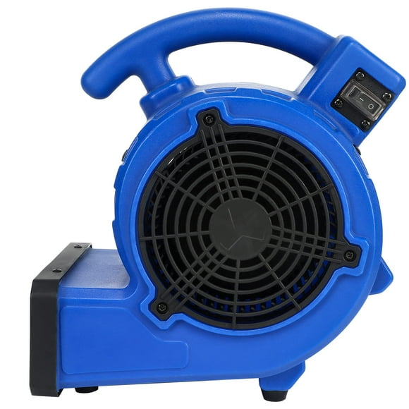 Ventilador simple de lujo, mini motor de aire de piso de 305 CFM para restauración de daños por agua, secador de alfombras y pisos, uso doméstico y de plomería, cable de alimentación de 16 pies, azul