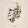 thumbnail image 2 of Gaetano Piccini 12x12 Gold Ornate Wood Frame and Double Matted Museum Art Print Titled - Human Mask Looking to the Left Within a Circle (1727), 2 of 4