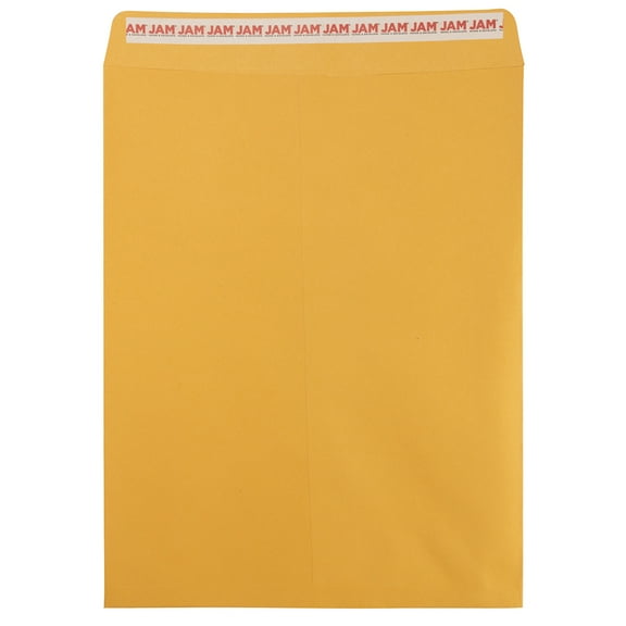 JAM Paper Peel & Seal Catalog Envelopes, 12 x 15 1/2, Brown Kraft, 50 per Pack