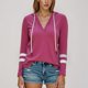 thumbnail image 1 of MHFRRA Camiseta Informal de Manga Larga con Capucha para Mujer, con Cordón Ajustable, Cómoda Camiseta de Color Liso para Uso Diario Rojo, 1 of 3