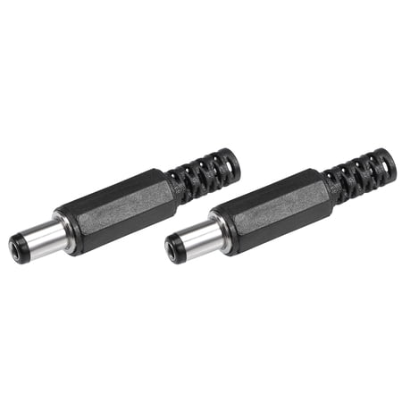 2Pcs DC Male Connector 5.5mm x 2.5mm x 9mm Power Cable Jack Adapter Black price history on PriceWatchPro