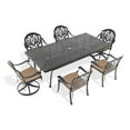 thumbnail image 3 of 9-Piece Aluminum Dining Collection for Garden | 360 Swivel Chairs for Convenient Use | Exquisite Cast Aluminum Patterns | All-Weather Sunproof Cushions with Good Resilience, 3 of 6