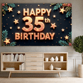 thumbnail image 5 of Glitter Stars Birthday Banner Happy 35th Celebration Milestone Event Decoration for Birthday Party Adult Indoor Holiday, 5 of 7
