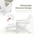thumbnail image 4 of Yardi Yard Folding Adirondack Chair, Patio HDPE Adirondack Chair with Retractable Ottoman-White, Heavy All-Weather Comfortable Set Poolside Backyard, 4 of 6