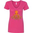 thumbnail image 3 of Inktastic Orange Octopus Women's V-Neck T-Shirt, 3 of 5