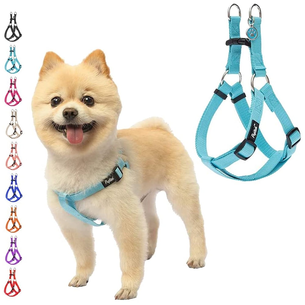 PUPTECK No Pull Dog Harness Soft Adjustable Basic Nylon Step in Puppy Vest Outdoor Walking with ID Tag 