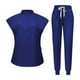 thumbnail image 2 of Conjunto De Uniforme Médico Para Mujer, Top Y Pantalones Lavables Para Belleza, Tienda De Mascotas, SPA L, Azul Oscuro, 2 of 8