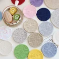 thumbnail image 2 of Nvzi Juego de 4 posavasos de algodón resistentes al calor para proteger la mesa, de 4,33 pulgadas, color rosa., 2 of 5