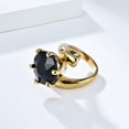 thumbnail image 3 of HIJONES Women's Gemstone Ring Band Stainless Steel Personalized Exaggerated Cubic Zirconia Jewelry Gold Black Size 7, 3 of 6