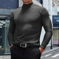 thumbnail image 2 of Men's Fashion Mock Turtleneck T-Shirts Long Sleeve Pullover Sweater Basic Designed Undershirt Slim Fit Top Gray 3XL, 2 of 5