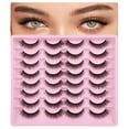 thumbnail image 4 of Lashes Natural Look Wispy Fasle Eyelashes 12mm Short Faux Mink Eyelashes Cat Eye Natural Strip Lashes Pack  16 Pairs, 4 of 7