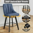 thumbnail image 3 of LainTene 24" Counter Height Swivel Bar Stools Set of 4, PU Leather Upholstered Counter Barstools with Solid Wood Legs and Backs for Kitchen Island, Home Bar, 3 of 7