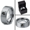 thumbnail image 4 of Tungsten Alaska The Last Frontier State Mountain Band Ring 8mm Men Women Comfort Fit Gray Flat Cut Brushed Polished, 4 of 4