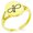 Gold, variant on Stainless Steel Infinity Arrow Minimalist Oval Top Polished Statement Ring
