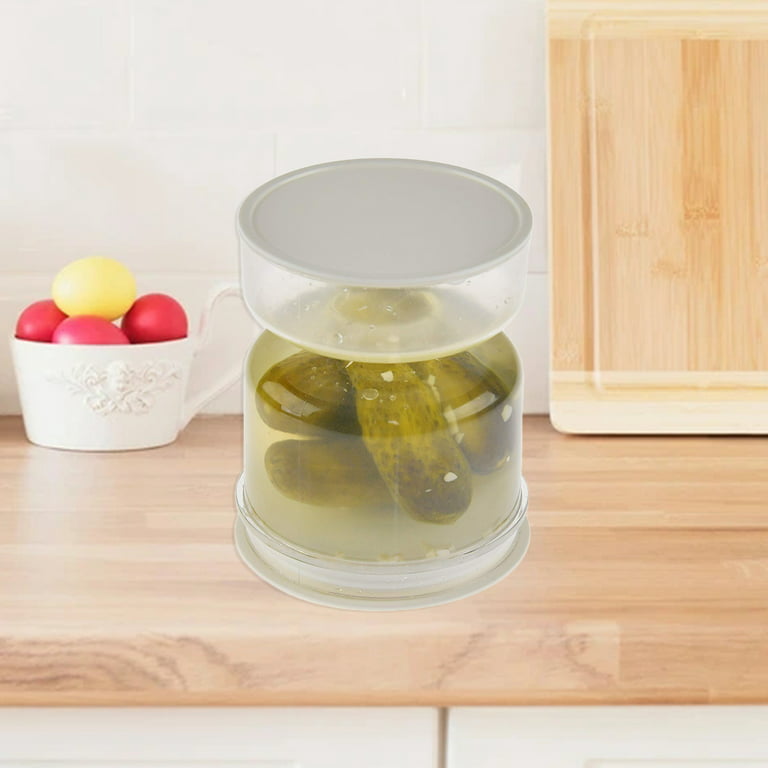 UDIYO Pickle and Olive Hourglass Jar with Strainer for Pickle