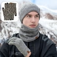 thumbnail image 3 of Scarf Touch Screen Gloves Large Hat Scarf Gloves Set Thick Knit Skull Cap, 3 of 5