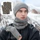thumbnail image 3 of Bufanda guantes para pantalla táctil sombrero grande bufanda guantes conjunto gorro de calavera de punto grueso, 3 of 5