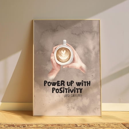 Coffee Quote Wall Art Motivational Coffee Poster Caffeine Lover Gift Kitchen Coffee Bar Decor Modern Neutral Art Print Art