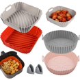 thumbnail image 1 of Air Fryer Silicona 6Pcs Kit (Cuadrado y Redondo), Accesorios Freidora de Aire, Bandeja para Hornear Reutilizable, para Cocina, Microondas, Baking, Horno, 1 of 4