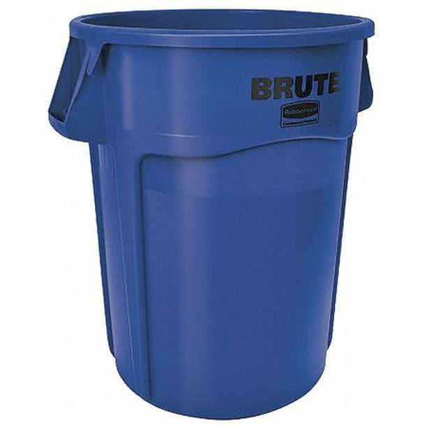 Rubbermaid Fg264360blue 44 Gal Plastic, Round Trash Can With Lid