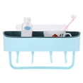 thumbnail image 4 of Suministro de baño, estante de champú para baño montado en la pared sin perforaciones, estante de almacenamiento para baño, diseño elevado Jadeshay A, 4 of 8
