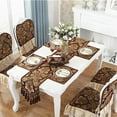thumbnail image 3 of Nvzi Vintage Luxury Jacquard Damask Floral Table Runners Tea Table Decoration with Multi-Tassels 13x77 Coffee, 3 of 5