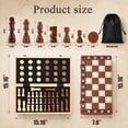 thumbnail image 6 of INCTUO 15" Magnetic Wooden Chess Set 2 in 1 Folding Chess Board Games-2 Extra Queens- with Algebraic Coordinates & Pieces Storage Slots, Travel Chess Game Set for Kids Adults Beginner, 6 of 8