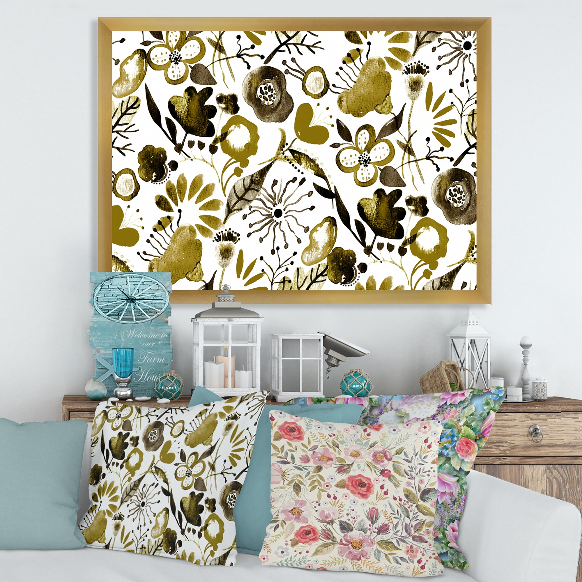 Designart 'Vital Abundance Of Wildflowers II' Modern Framed Art Print