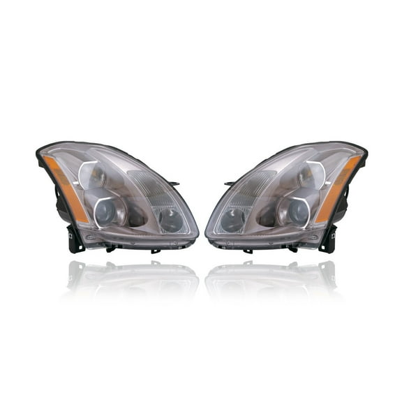 Headlight Assembly - Compatible/Replacement for '04-06 Nissan Maxima - Halogen - Pair, Left Driver   Right Passenger Set - 260107Y025, 260607Y025