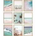 thumbnail image 5 of PixonSign Framed Canvas Print Wall Art Set - Tropical Blue Ocean Beach Waves Posters - Set of 9 Boho Nature Seaside Rustic Photography Wall Décor for Living Room, Bedroom, Office - 8"x10" Natural, 5 of 5