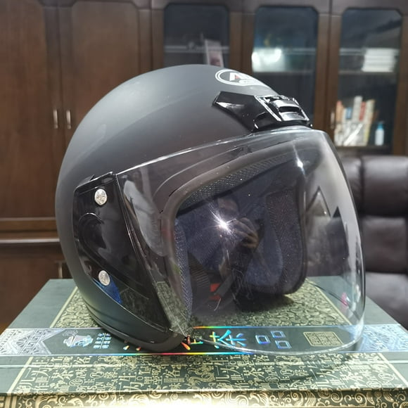 Helmet Electric Car Is Available Motorcycle Winter Warm Sun Protection Half Helmet Adult Riding Helmet -C||Transparent HD Lens