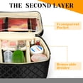 thumbnail image 3 of Makeup Bag Large Makeup Case for Women Organizer for Lots of Brushes Double Layer with Strap Cosmetic Bags, 3 of 9