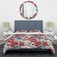 thumbnail image 3 of Designart "Garden Bliss In Pink And Blue" Floral Bedding Covert Set - Cottage Bed Set With 2 Shams, 3 of 5