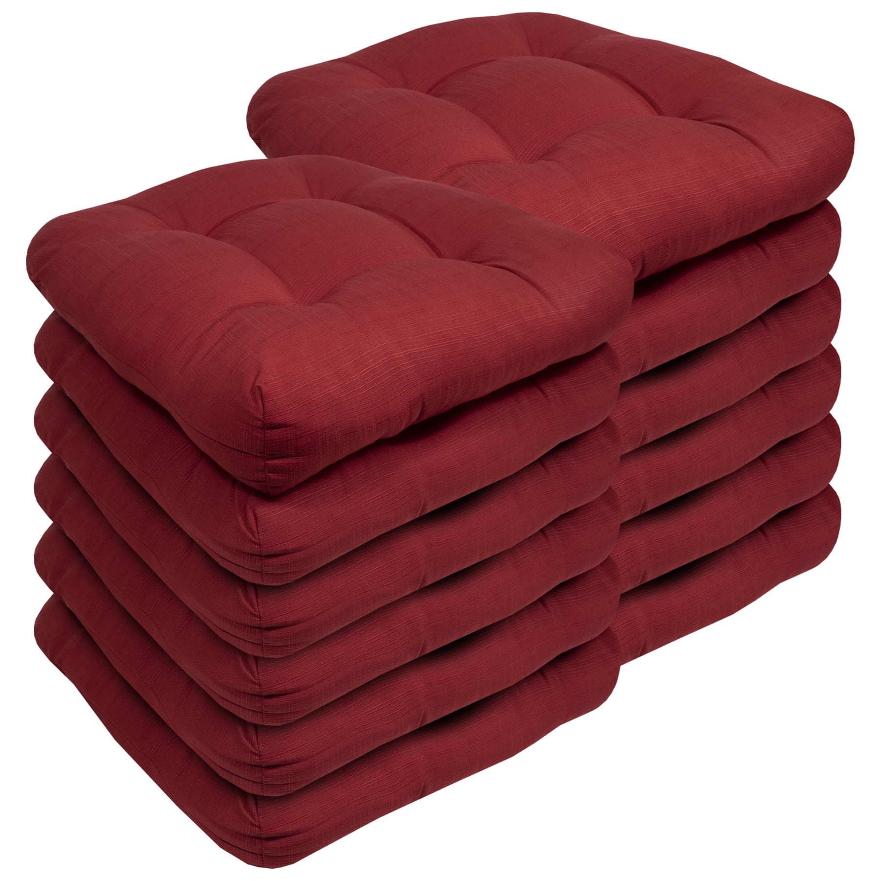 Sweet Home Collection 19" x 19" Red Solid Print UShape Seat Pad