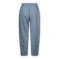 thumbnail image 3 of Pantalones harem casuales con cintura elástica y cordón para mujer - Poliéster, tallas grandes, 3 of 6
