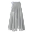 thumbnail image 4 of Lejafay Womens Chiffon Long Dance Skirts High-Low Lyrical Dance Costume Gray One Size, 4 of 7