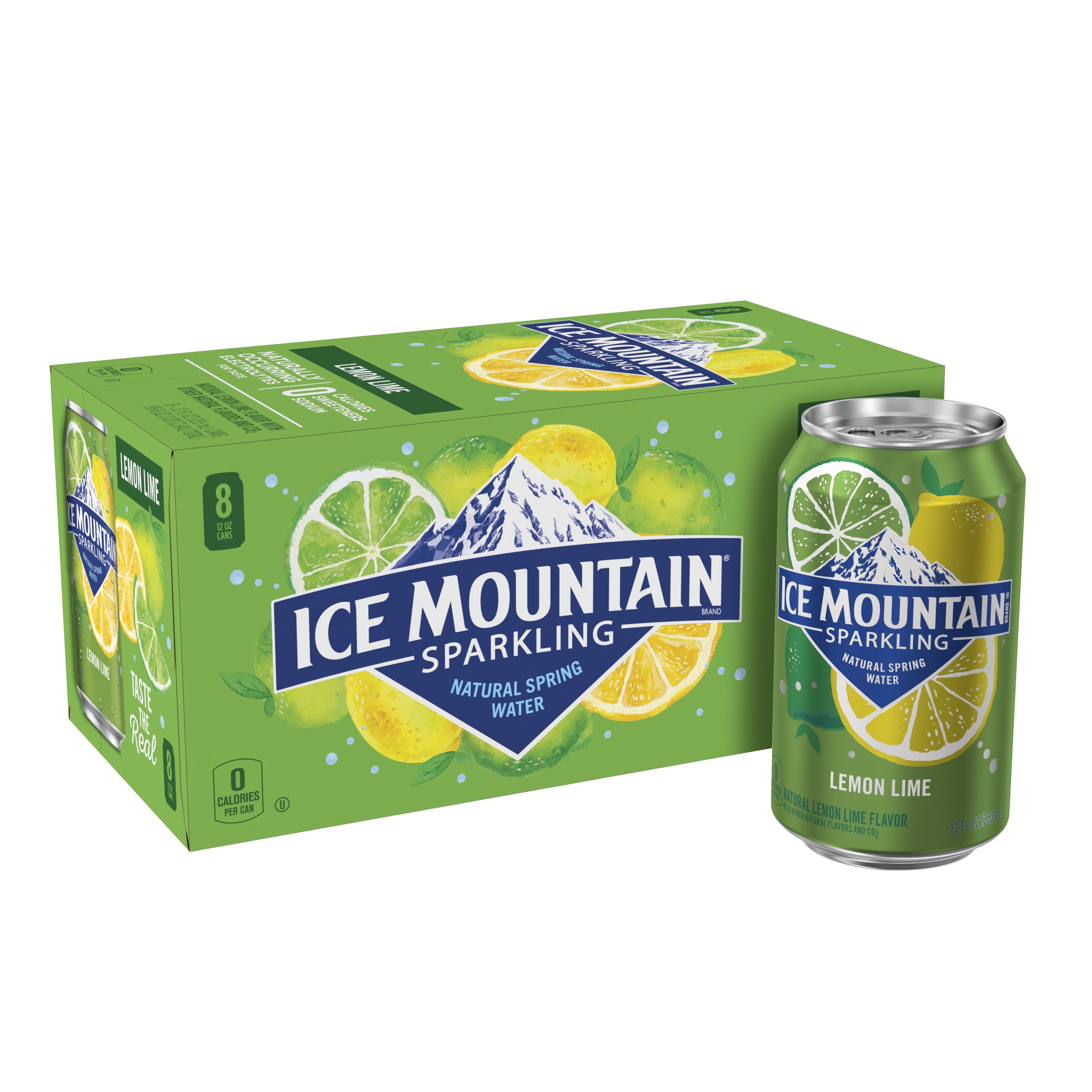 Ice Mountain Sparkling Water, Lemon Lime, 12 oz. Cans (8 Count