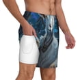 thumbnail image 3 of Picia Forest Meditating Goat pattern Mens Swim Trunks with Compression Liner Stretch Beach Shorts Quick Dry with Zipper Pockets No-Chafing Board Shorts-Large, 3 of 9