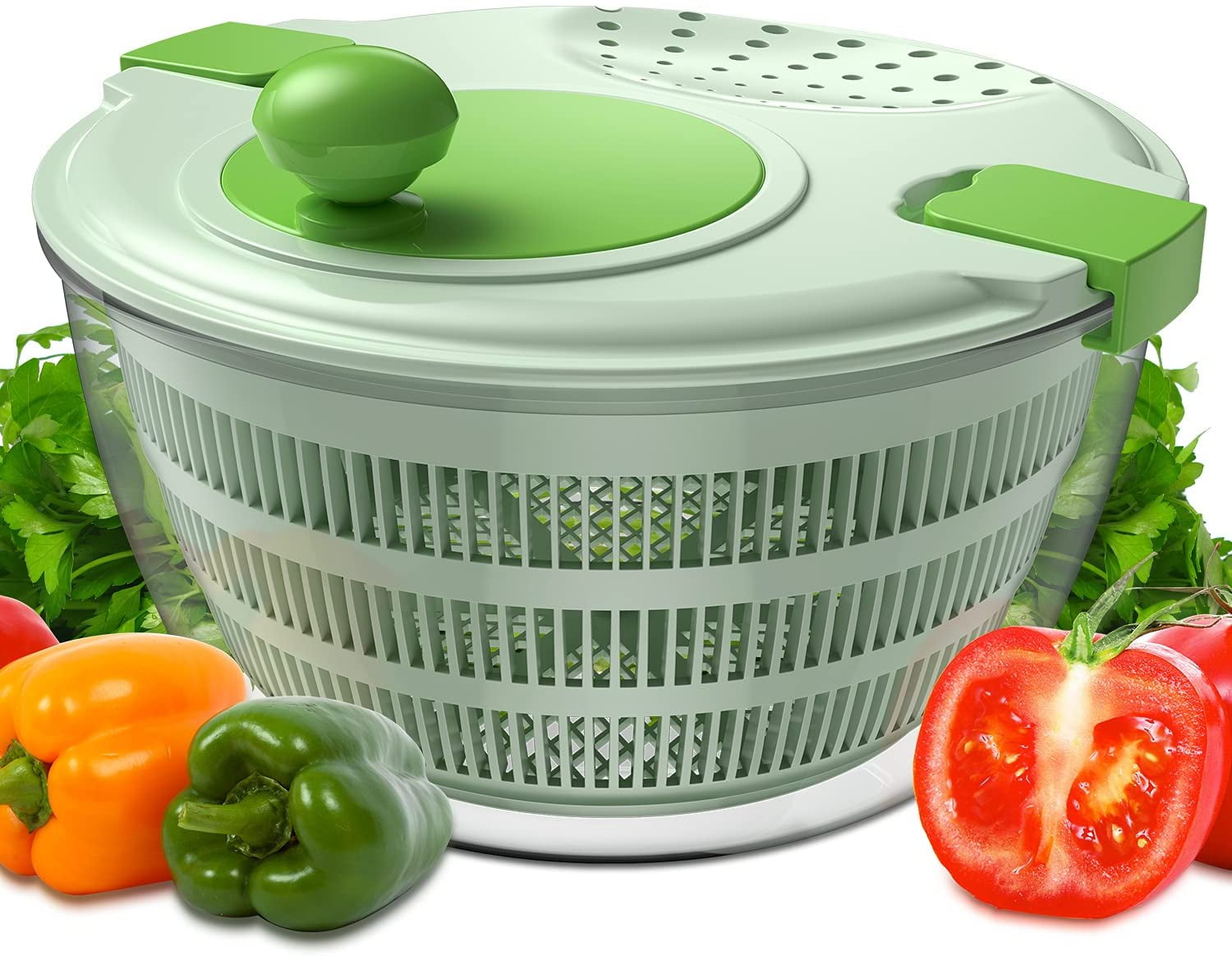 Salad Spinner Large Lettuce Spinners With Secure Lid Lock & Rotary