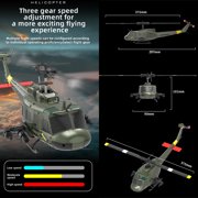 RC ERA C032 UH-1 Huey 6CH RC Helicopter for Adults, 1/48 Scale with 6-Axis Gyro, Altitude Hold & 3D Inverted Flight, 2.4G Remote Control, Ready to Fly Green -1 battery