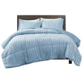 thumbnail image 1 of Madison Park Ensemble Mini Couette en Fausse Fourrure 100 % Polyester Bleu Aqua, 1 of 10