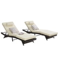 thumbnail image 4 of PAPROOS Outdoor Chaise Lounge Chair Set of 2, Wicker Outdoor Lounger Recliner with 5-Level Adjustment Backrest, Modern Patio Lounge Chair for Poolside, Garden, khaki, 4 of 9