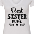 thumbnail image 4 of Inktastic Best Sister Ever Women's V-Neck T-Shirt, 4 of 5