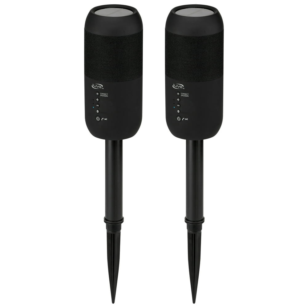 iLive Indoor/Outdoor Bluetooth Wireless Speakers with removable Stakes