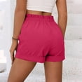 thumbnail image 3 of Women's High Waisted Button Cotton Linen Loose Casual Summer Lounge Shorts L, 3 of 5